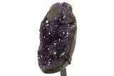 Sparkling Amethyst Geode With Metal Stand - Uruguay #342518-3